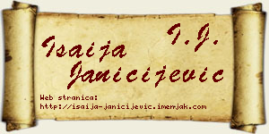 Isaija Janičijević vizit kartica